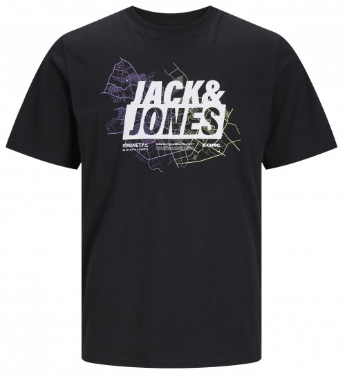 Jack & Jones JCOMAP LOGO T-Shirt Black - T-shirts - Stora T-shirts - 2XL-14XL