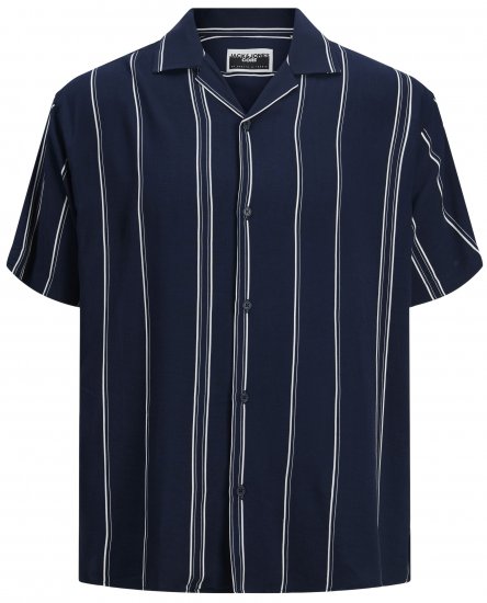 Jack & Jones JCOJEFF AOP Resort Shirt Navy Blazer - Skjortor - Stora skjortor - 2XL-8XL