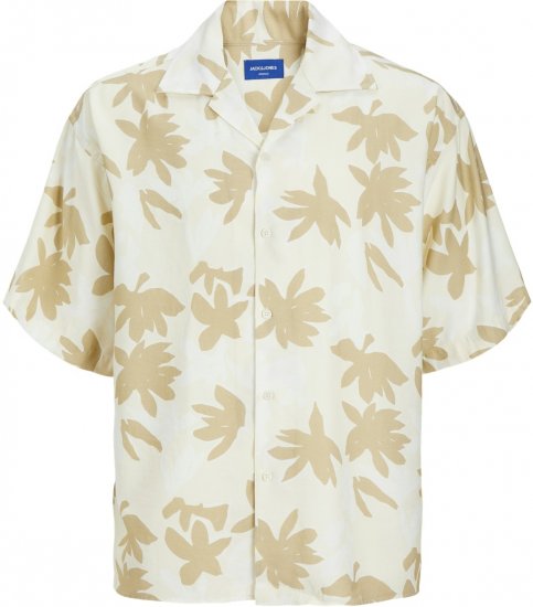 Jack & Jones JOREASTER MARSHALL Shirt Buttercream - Skjortor - Stora skjortor - 2XL-8XL
