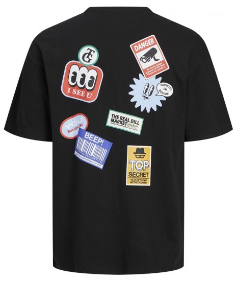 Jack & Jones JORDECAL T-Shirt with Back Print Black - T-shirts - Stora T-shirts - 2XL-14XL