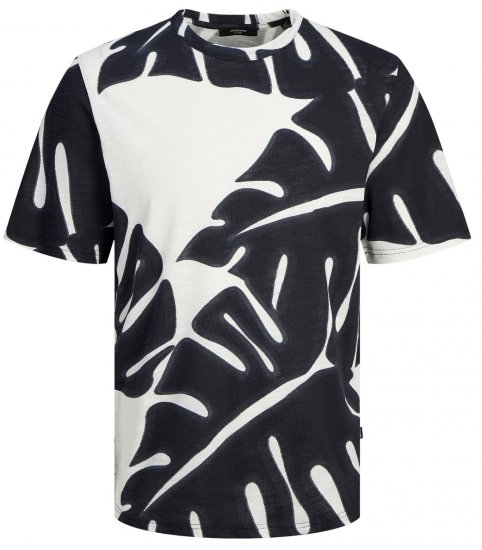 Jack & Jones JPRBLAPALMA AOP T-Shirt Snow White - T-shirts - Stora T-shirts - 2XL-14XL