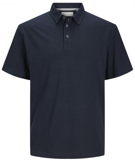 Jack & Jones JPRCC Soft Linen Blend Polo Night Sky - Pikétröjor - Stora pikétröjor - 2XL-8XL