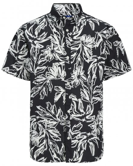 Jack & Jones JORLAFAYETTE AOP Short Sleeve Shirt Black - Skjortor - Stora skjortor - 2XL-8XL