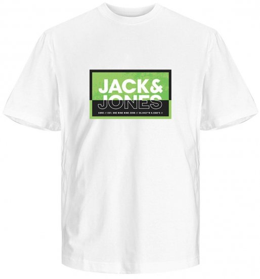 Jack & Jones JCOLOGAN SUMMER PRINT T-Shirt White - T-shirts - Stora T-shirts - 2XL-14XL