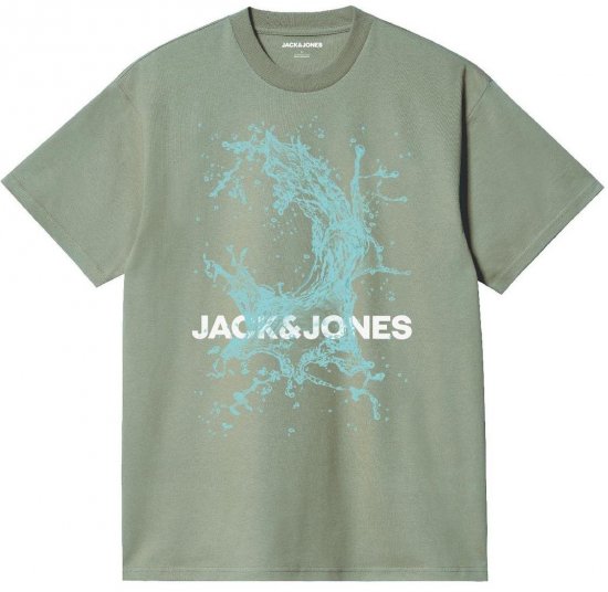 Jack & Jones JCOOCEAN SPLASH T-Shirt Desert Sage - T-shirts - Stora T-shirts - 2XL-14XL