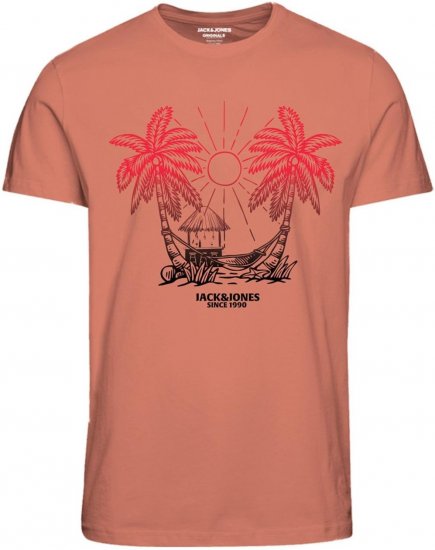 Jack & Jones JORARUBA TEE SS CREW NECK Canyon Sunset - T-shirts - Stora T-shirts - 2XL-14XL