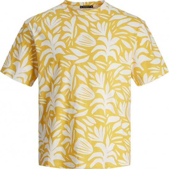 Jack & Jones JORMARBELLA T-Shirt Cloud Dancer/Yellow - T-shirts - Stora T-shirts - 2XL-14XL