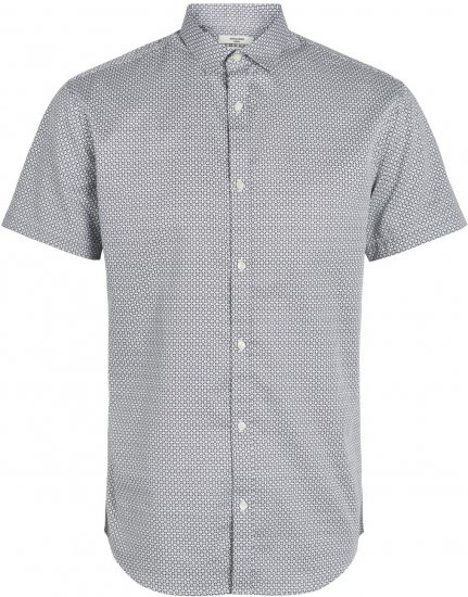 Jack & Jones JPRBLACARDIFF PRINT SHIRT S/S White - Skjortor - Stora skjortor - 2XL-8XL