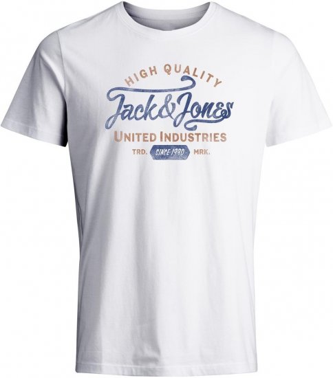  Jack & Jones JPRBLULOUIE SS TEE CREW NECK Cloud Dancer - T-shirts - Stora T-shirts - 2XL-14XL