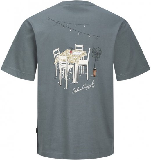 Jack & Jones Lington Back And Front Print Crew Neck T-Shirt Grey - T-shirts - Stora T-shirts - 2XL-14XL
