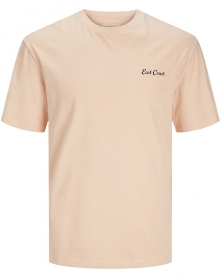 Jack & Jones Zekiel Crew Neck T-Shirt Peach Parfait - T-shirts - Stora T-shirts - 2XL-14XL