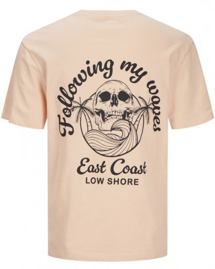 Jack & Jones Zekiel Crew Neck T-Shirt Peach Parfait - T-shirts - Stora T-shirts - 2XL-14XL