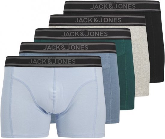 Jack & Jones Kyle Solid Trunks 5-Pack Deep Teal - Underkläder & badkläder - Stora underkläder för män