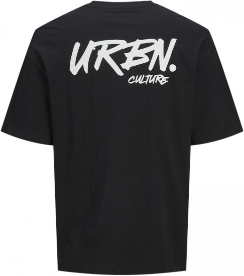 Jack & Jones Script Bradley Crew Neck T-Shirt Black - T-shirts - Stora T-shirts - 2XL-14XL