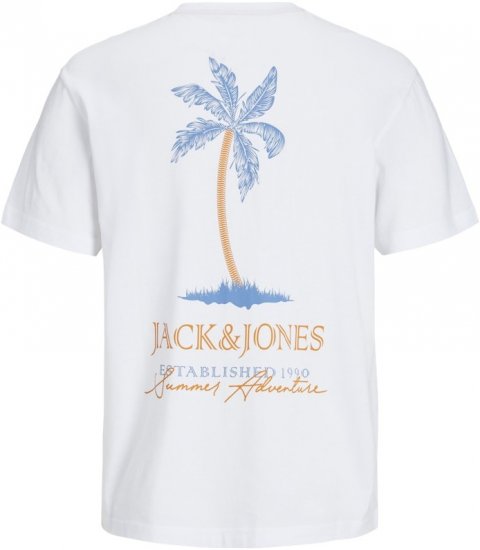 Jack & Jones Summer Vibes Crew Neck T-Shirt White - T-shirts - Stora T-shirts - 2XL-14XL