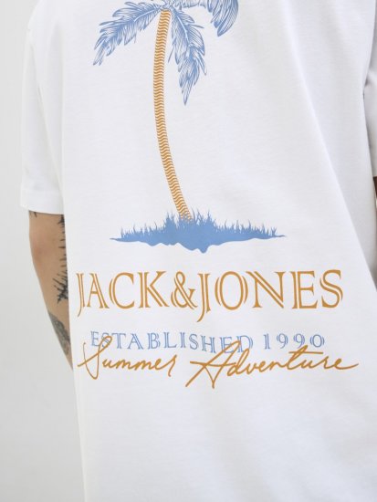 Jack & Jones Summer Vibes Crew Neck T-Shirt White - T-shirts - Stora T-shirts - 2XL-14XL