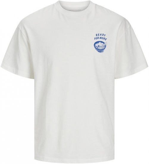 Jack & Jones Charge Crew Neck Printed T-Shirt White - T-shirts - Stora T-shirts - 2XL-14XL