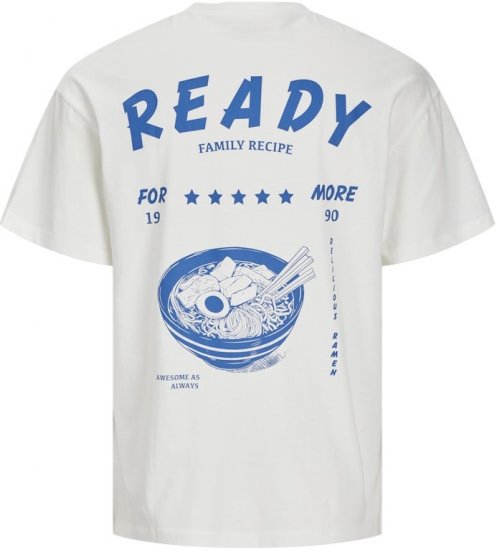 Jack & Jones Charge Crew Neck Printed T-Shirt White - T-shirts - Stora T-shirts - 2XL-14XL