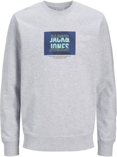 Jack & Jones HUDSON Sweatshirt White Melange - Tröjor & hoodies - Stora hoodies & tröjor - 2XL-14XL