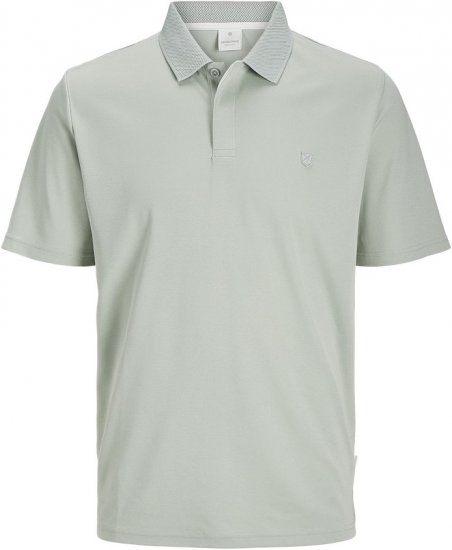 Jack & Jones Rodney Short Sleeve Polo Aqua Gray - Pikétröjor - Stora pikétröjor - 2XL-8XL