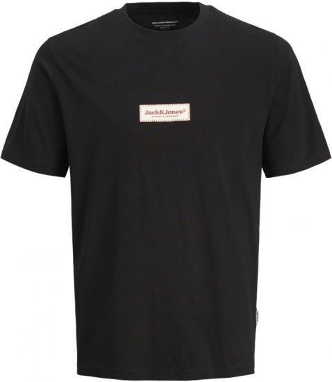 Jack & Jones Split Fakestitch Branding T-Shirt Black - T-shirts - Stora T-shirts - 2XL-14XL