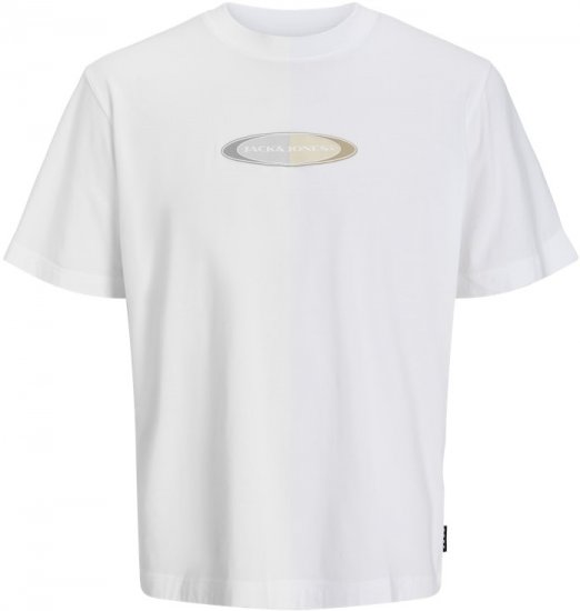 Jack & Jones Pacer Branding Print T-Shirt Bright White - T-shirts - Stora T-shirts - 2XL-14XL