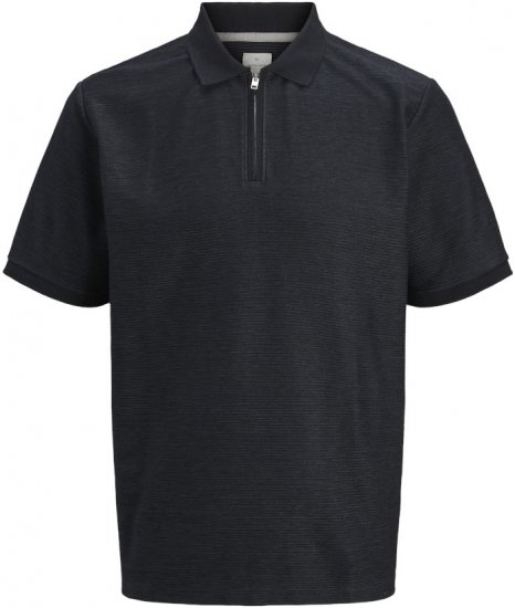 Jack & Jones Ronnie Polo with Zipper Black - Pikétröjor - Stora pikétröjor - 2XL-8XL
