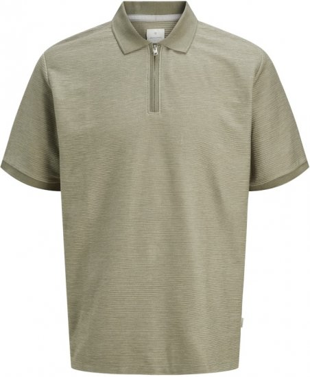 Jack & Jones Ronnie Polo with Zipper Grey - Pikétröjor - Stora pikétröjor - 2XL-8XL
