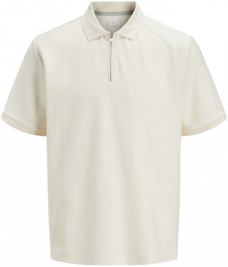 Jack & Jones Ronnie Polo with Zipper Bright White - Pikétröjor - Stora pikétröjor - 2XL-8XL