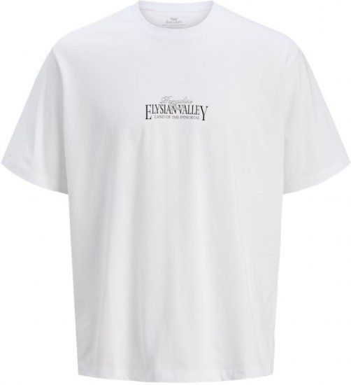 Jack & Jones Parallel Crew Neck T-Shirt Bright White - T-shirts - Stora T-shirts - 2XL-14XL