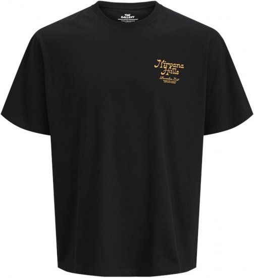 Jack & Jones Parallel Crew Neck T-Shirt Black - T-shirts - Stora T-shirts - 2XL-14XL