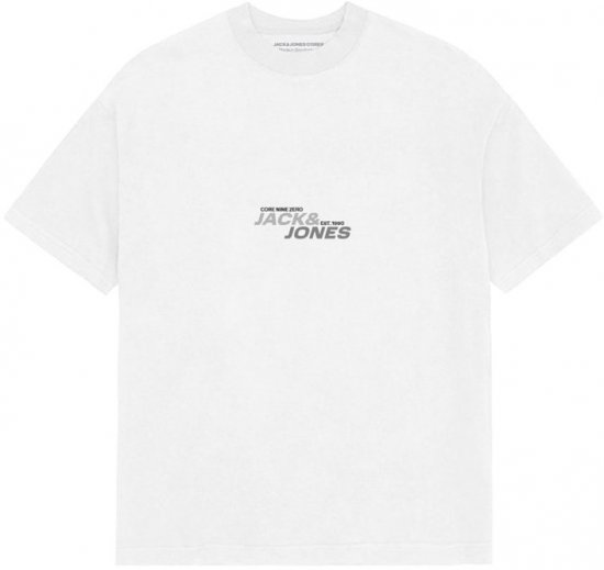 Jack & Jones Tarmac Branding Crew Neck T-Shirt Bright White - T-shirts - Stora T-shirts - 2XL-14XL