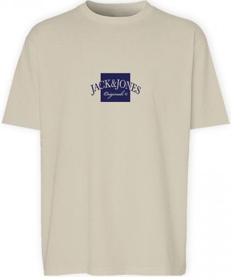 Jack & Jones Boston Crew Neck T-Shirt Antique White - T-shirts - Stora T-shirts - 2XL-14XL