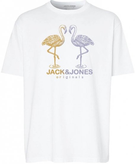 Jack & Jones Split Gradient Crew Neck T-Shirt Bright White - T-shirts - Stora T-shirts - 2XL-14XL