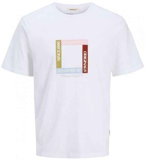 Jack & Jones Vira Branding Crew Neck T-Shirt Bright White - T-shirts - Stora T-shirts - 2XL-14XL