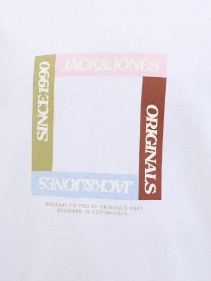 Jack & Jones Vira Branding Crew Neck T-Shirt Bright White - T-shirts - Stora T-shirts - 2XL-14XL