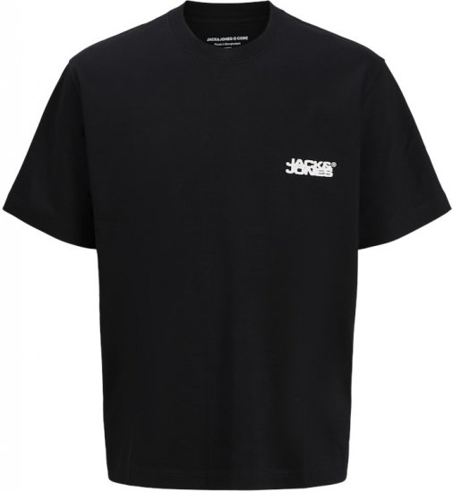 Jack & Jones Summer Sago Print Crew Neck T-Shirt Black - T-shirts - Stora T-shirts - 2XL-14XL