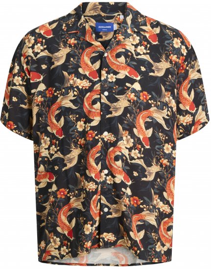 Jack & Jones Tokyo mönstrad hawaiiskjorta mörkbrun - Skjortor - Stora skjortor - 2XL-8XL