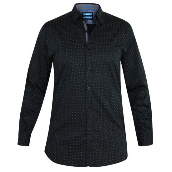 D555 Jahine Long Sleeve Printed Shirt Black - Skjortor - Stora skjortor - 2XL-8XL