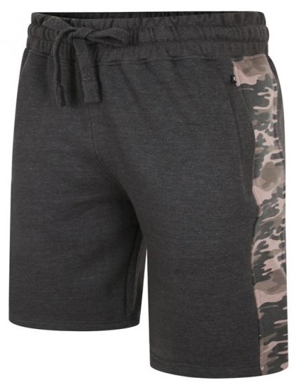 Kam Jeans 3303 Camo Panelled Jog Shorts Charcoal - Mjukisbyxor och -shorts - Mjukisbyxor & Mjukisshorts 2XL-12XL