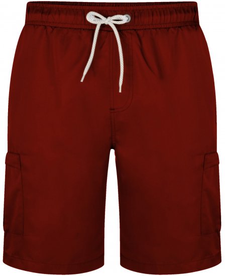 Kam Jeans 334 Cargo Swim Shorts Burgundy - Underkläder & badkläder - Stora underkläder för män