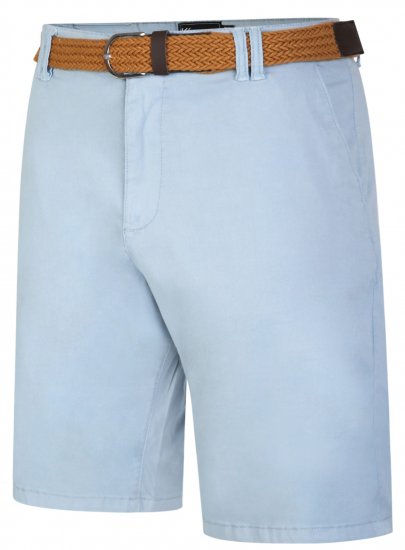 Kam Jeans 3401 Belted Oxford Stretch Chino Shorts Blue - Shorts - Stora shorts W40-W60