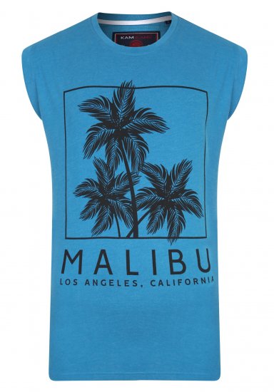 Kam Jeans Malibu Sleeveless Turk Blue - T-shirts - Stora T-shirts - 2XL-14XL