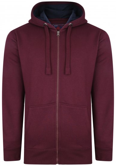 Kam Jeans Hoodie Vinröd - Tröjor & hoodies - Stora hoodies & tröjor - 2XL-14XL