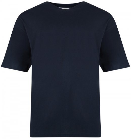 Kam Jeans V-neck T-shirt Navy - T-shirts - Stora T-shirts - 2XL-14XL