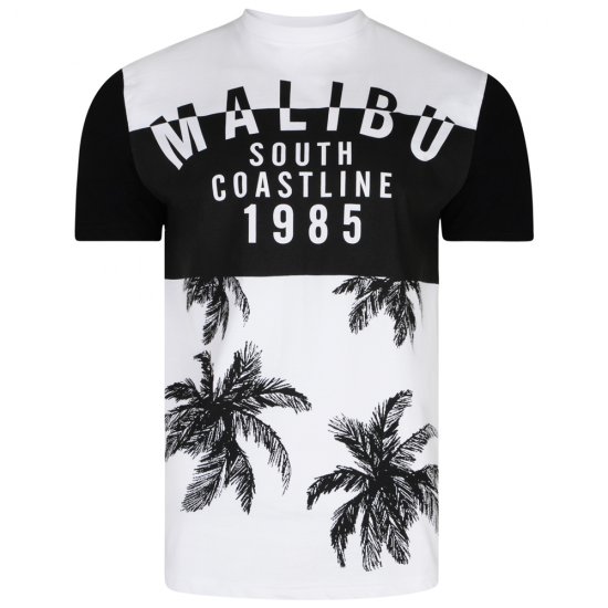 Kam Jeans 5228 Malibu T-shirt Black/White - T-shirts - Stora T-shirts - 2XL-14XL