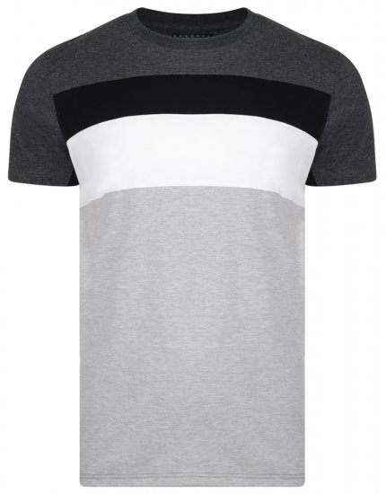 Kam Jeans 5231 Cut and Sew T-shirt Grey - T-shirts - Stora T-shirts - 2XL-14XL