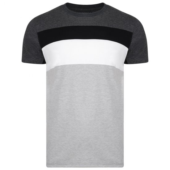 Kam Jeans 5231 Cut and Sew T-shirt Grey - T-shirts - Stora T-shirts - 2XL-14XL