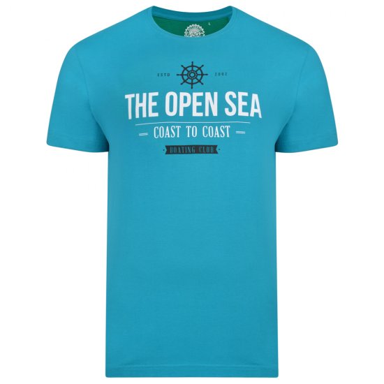 Kam Jeans 5254 Open Sea T-Shirt Light Blue - T-shirts - Stora T-shirts - 2XL-14XL