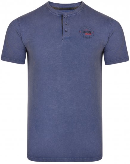 Kam Jeans 5320 Buttoned T-shirts Indigo Blue - T-shirts - Stora T-shirts - 2XL-14XL